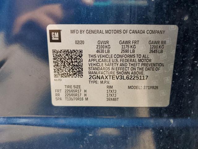 2020 CHEVROLET EQUINOX LT 2GNAXTEV3L6225117