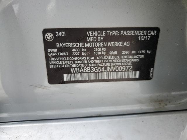 2018 BMW 340 I WBA8B3G54JNV00972