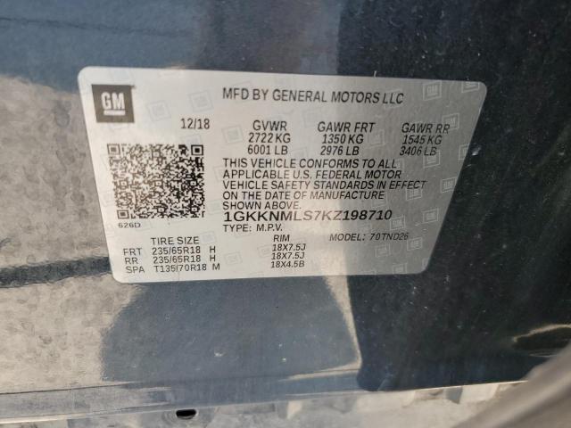2019 GMC ACADIA SLT 1GKKNMLS7KZ198710