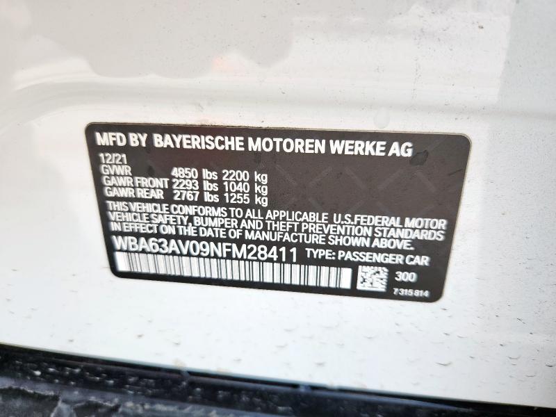 2022 BMW 430I GRAN WBA63AV09NFM28411