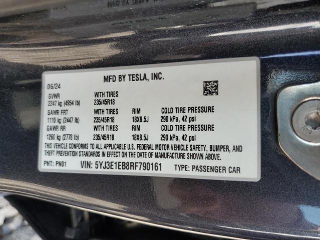 2024 TESLA MODEL 3 - 5YJ3E1EB8RF790161