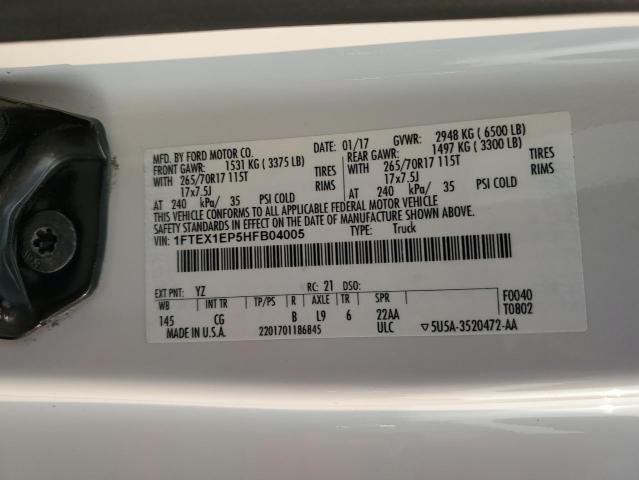 2017 FORD F150 SUPER - 1FTEX1EP5HFB04005