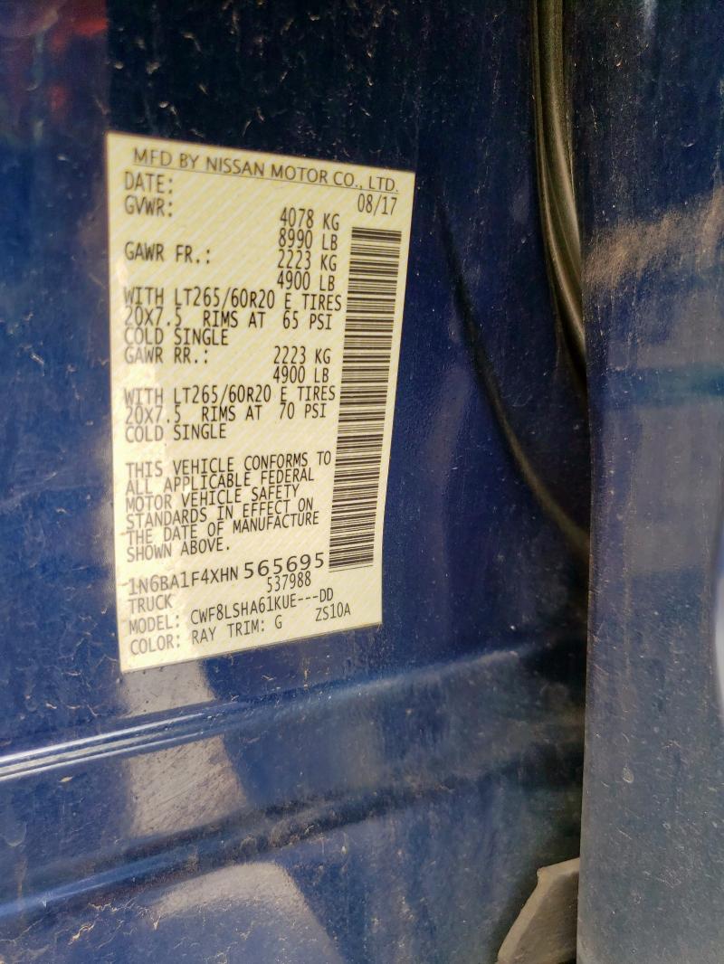 2017 NISSAN TITAN XD S - 1N6BA1F4XHN565695