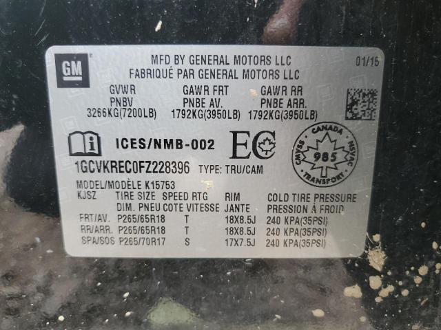 2015 CHEVROLET SILVERADO - 1GCVKREC0FZ228396