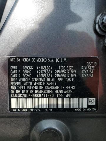 2019 HONDA HR-V TOURI 3CZRU6H98KM711280