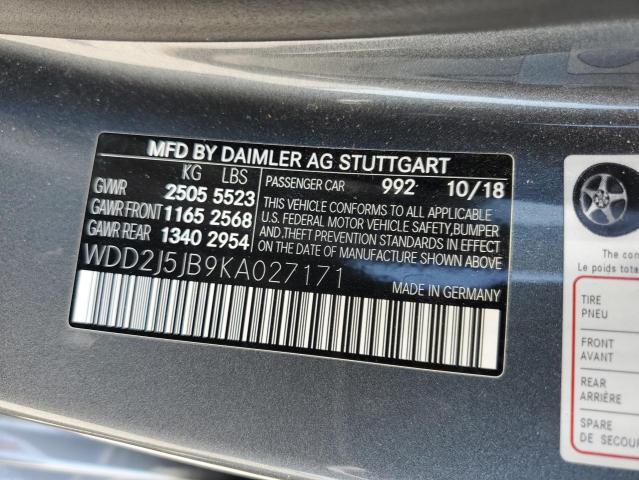 2019 MERCEDES-BENZ CLS 450 WDD2J5JB9KA027171