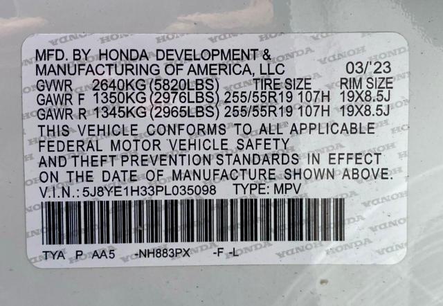 2023 ACURA MDX 5J8YE1H33PL035098