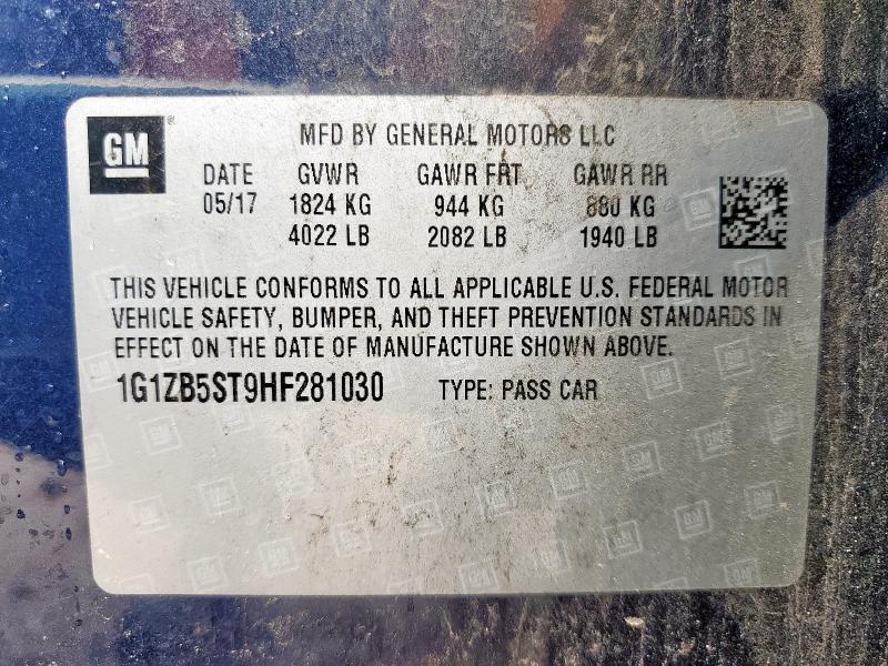 2017 CHEVROLET MALIBU LS - 1G1ZB5ST9HF281030