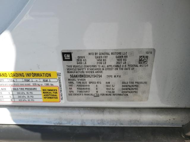 2017 BUICK ENCLAVE 5GAKVBKD3HJ194794