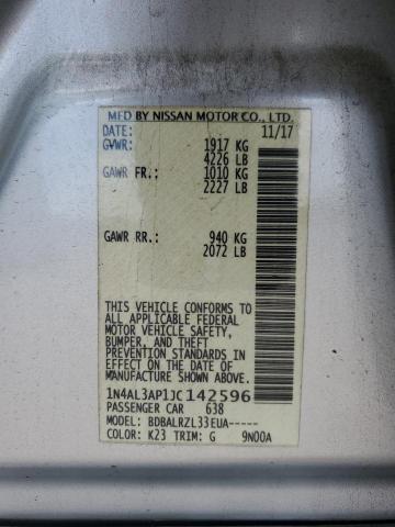 2018 NISSAN ALTIMA 2.5 - 1N4AL3AP1JC142596