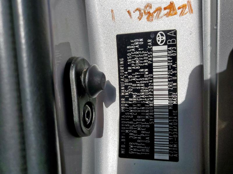 2015 TOYOTA COROLLA L - 5YFBURHE4FP202470