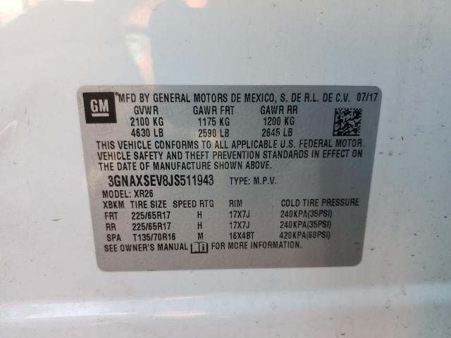 2018 CHEVROLET EQUINOX LT - 3GNAXSEV8JS511943