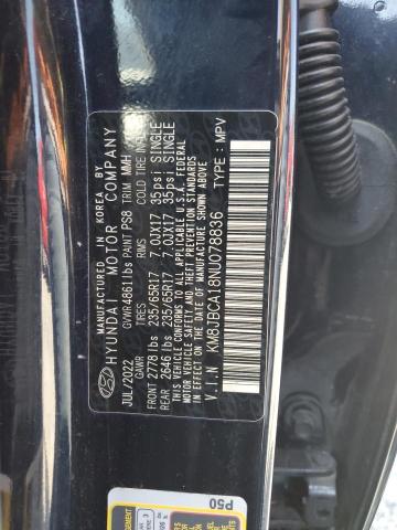 2022 HYUNDAI TUCSON BLU KM8JBCA18NU078836