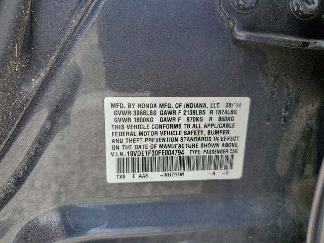 2015 ACURA ILX 20 19VDE1F30FE004794