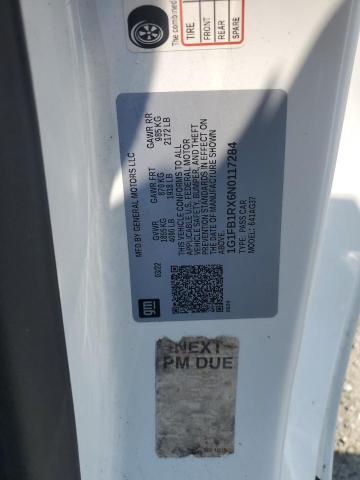 2022 CHEVROLET CAMARO LS 1G1FB1RX6N0117284
