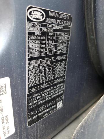 2021 LAND ROVER RANGE ROVE SALYJ2EX1MA316579