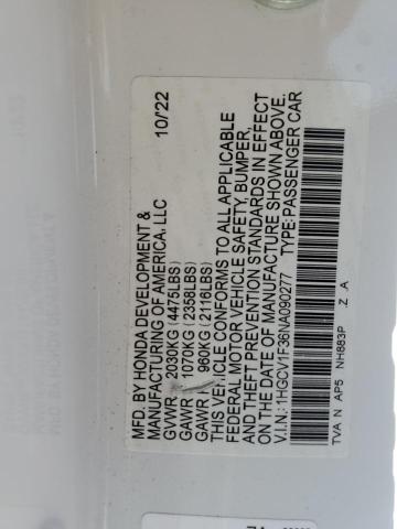 2022 HONDA ACCORD SPO - 1HGCV1F36NA090277