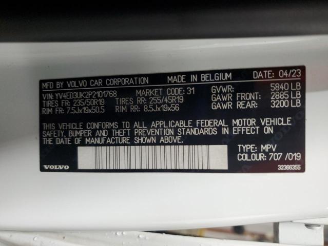 2023 VOLVO XC40 RECHA YV4ED3UK2P2101768