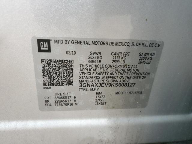 2019 CHEVROLET EQUINOX LT - 3GNAXJEV9KS608127