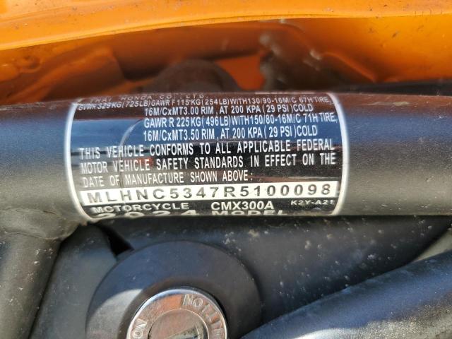 2024 HONDA CMX300 A MLHNC5347R5100098
