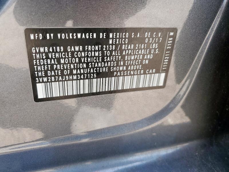 2017 VOLKSWAGEN JETTA S - 3VW2B7AJ9HM347125