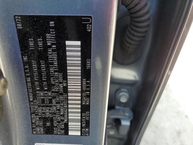2022 TOYOTA COROLLA CR 7MUAAAAG5NV027207