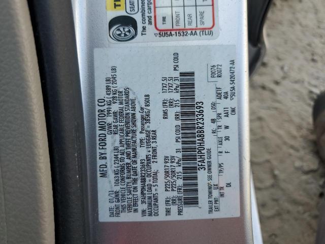 2011 FORD FUSION SE - 3FAHP0HA8BR233693