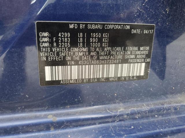 2017 SUBARU IMPREZA PR 4S3GTAB62H3733481