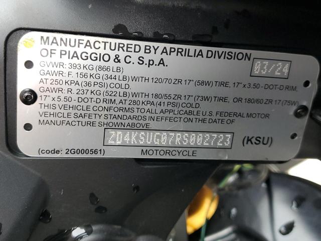 2024 APRILIA RS 660 ZD4KSUG07RS002723