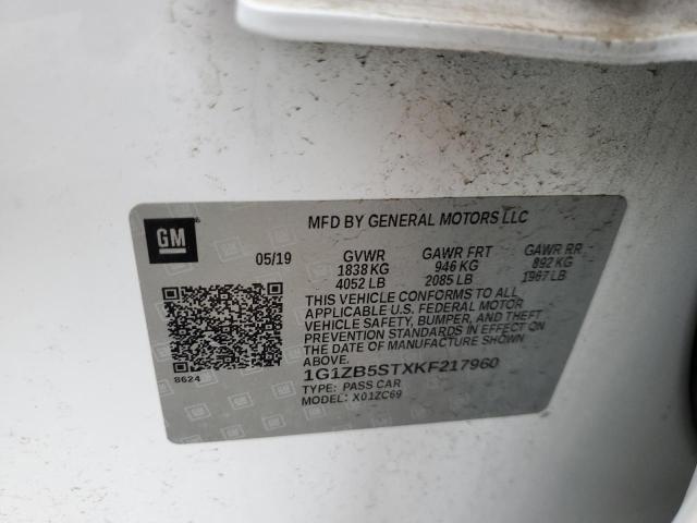 2019 CHEVROLET MALIBU LS 1G1ZB5STXKF217960