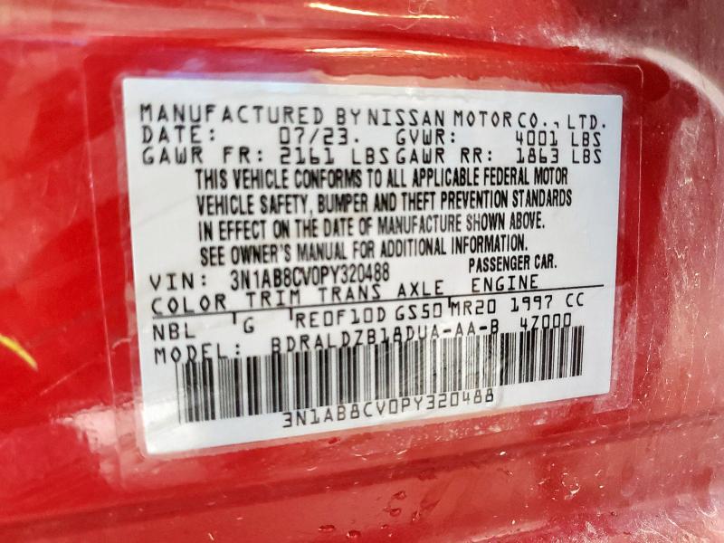 2023 NISSAN SENTRA SV 3N1AB8CV0PY320488