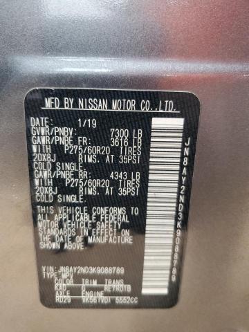 2019 NISSAN ARMADA SV JN8AY2ND3K9088789