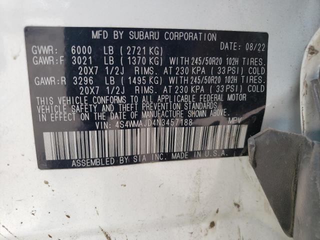 2022 SUBARU ASCENT ONY 4S4WMAJD4N3457188