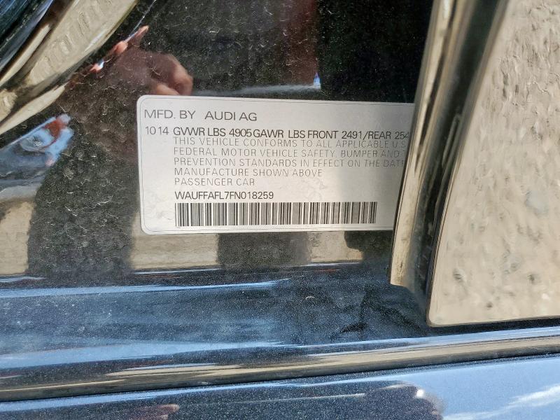 2015 AUDI A4 PREMIUM WAUFFAFL7FN018259