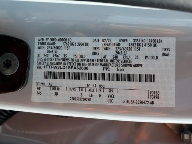 2025 FORD F150 XLT - 1FTFW3LD1SFA62600