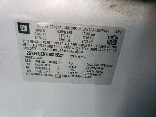 2017 GMC TERRAIN SL 2GKFLUEK7H6319521