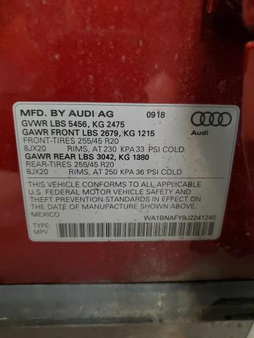 2018 AUDI Q5 PREMIUM - WA1BNAFY9J2241245