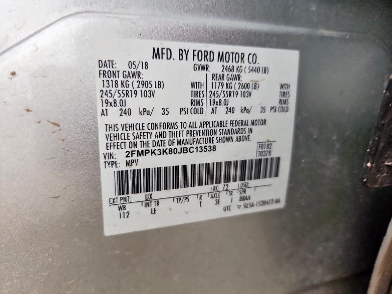 2018 FORD EDGE TITAN 2FMPK3K80JBC13538