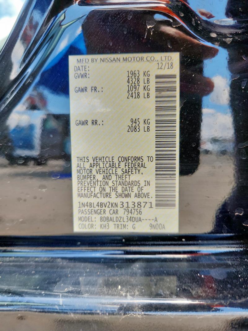 2019 NISSAN ALTIMA S - 1N4BL4BV2KN313871
