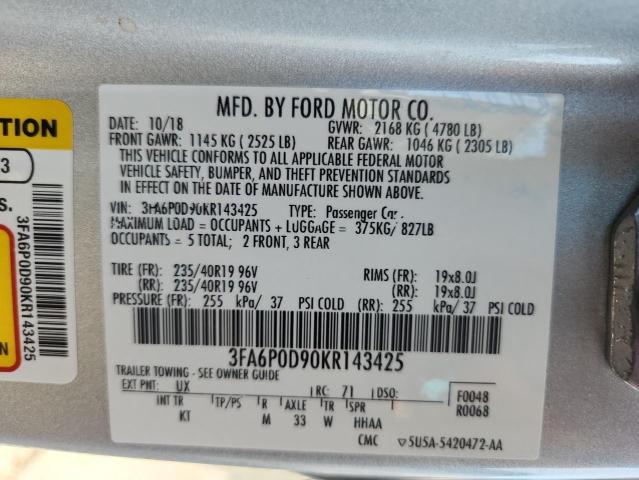 2019 FORD FUSION TIT 3FA6P0D90KR143425