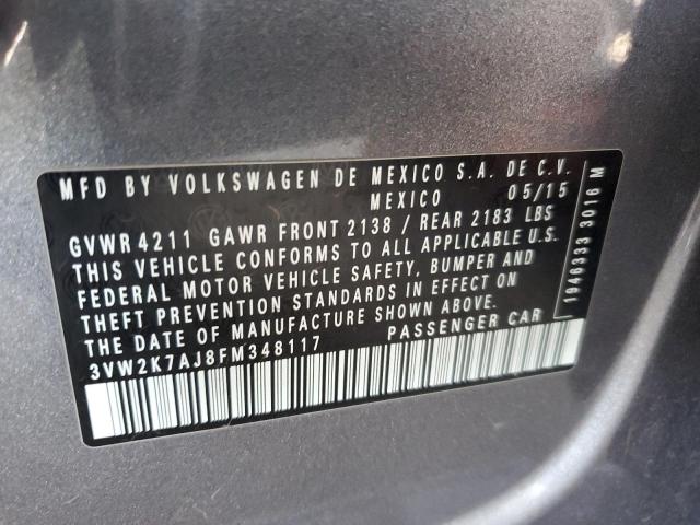 2015 VOLKSWAGEN JETTA BASE - 3VW2K7AJ8FM348117