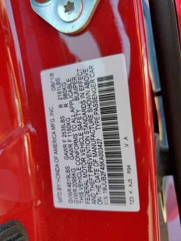 2019 ACURA TLX TECHNO 19UUB2F45KA003427