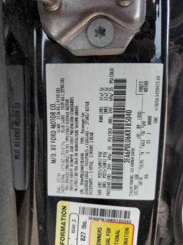 2019 FORD FUSION SE - 3FA6P0LU6KR185040