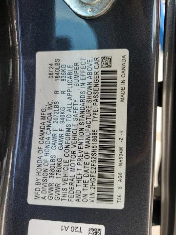 2025 HONDA CIVIC SPOR - 2HGFE2F52SH518685