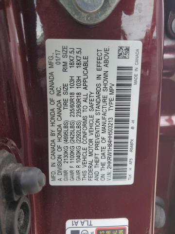 2017 HONDA CR-V EXL - 2HKRW1H84HH503213