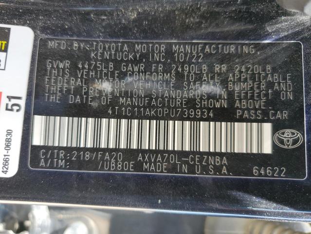 2023 TOYOTA CAMRY LE 4T1C11AK0PU739934