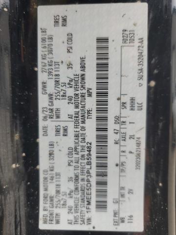 2023 FORD BRONCO BAS 1FMEE5DP3PLB59482