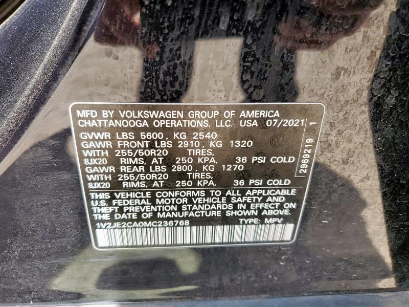 2021 VOLKSWAGEN ATLAS CROS 1V2JE2CA0MC236768