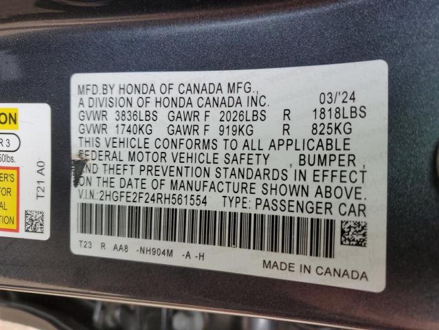 2024 HONDA CIVIC LX - 2HGFE2F24RH561554