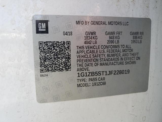 2018 CHEVROLET MALIBU LS 1G1ZB5ST1JF228019
